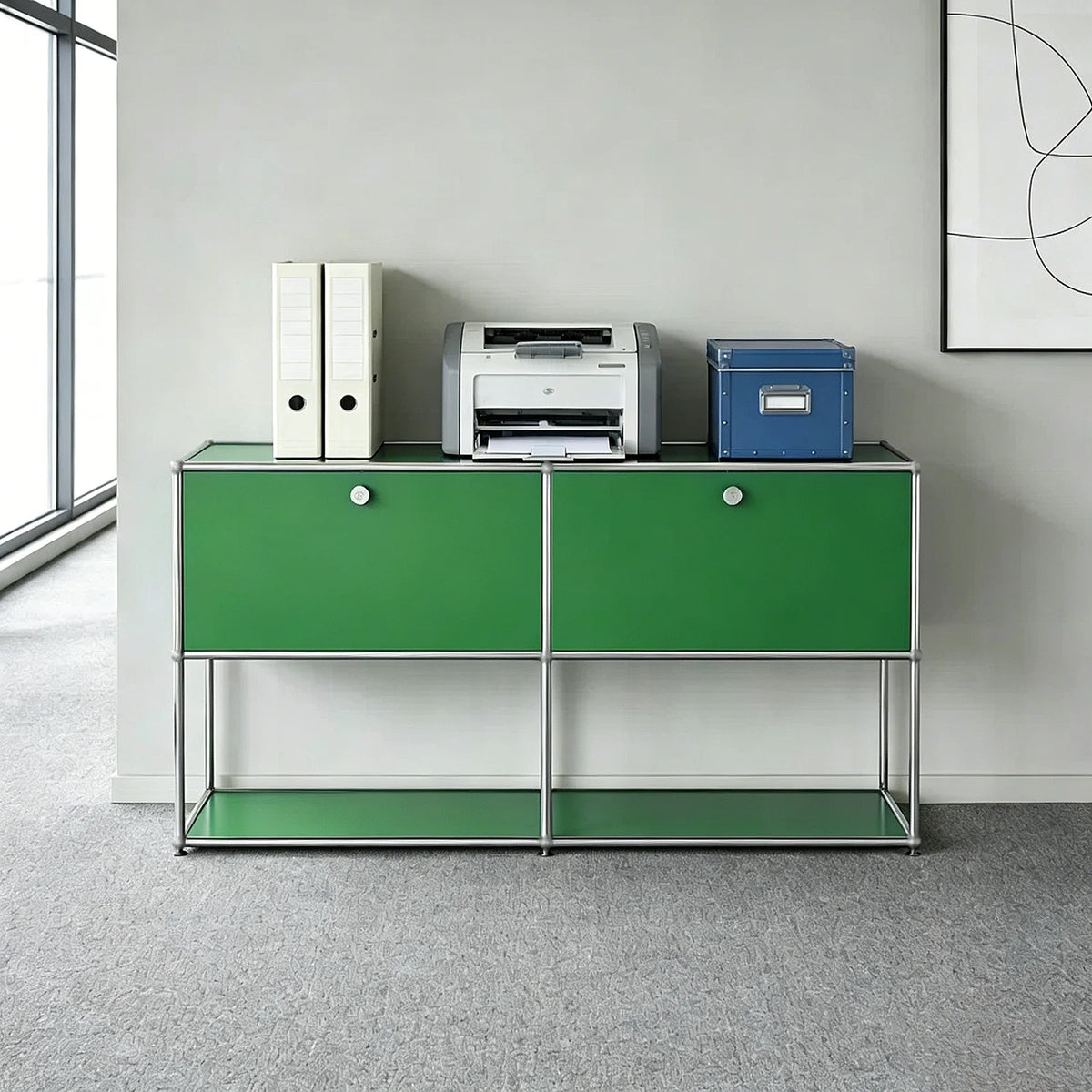 2-Panel Display Storage Cabinet